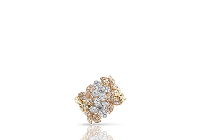 Кольцо (розовое, желтое, белое золото, белый и коричневый бриллиант), AMA, Pasquale Bruni, 858 000 руб. (Mercury)