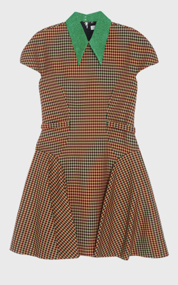Платье, Delpozo. Модное прочтение скромного клетчатого платья, в котором можно пойти и в офис, и на открытие выставки