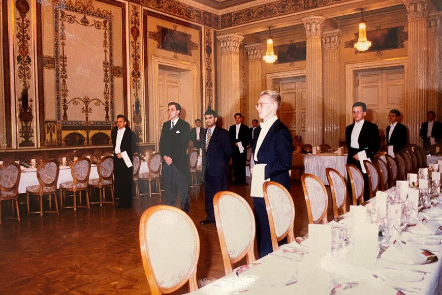 Команда «Гранд Отеля Европа» в Мариинском дворце на приеме в честь Елизаветы II, 1994