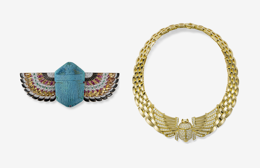 Брошь в виде скарабея, Cartier London, 1925; ожерелье, Cartier Paris, 1990