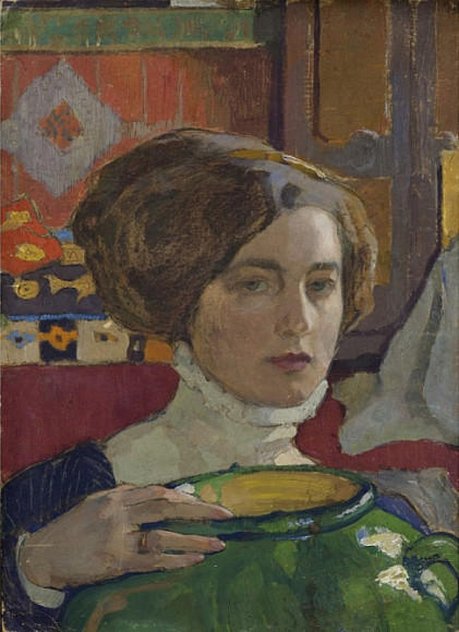 Елена Киселева. «Автопортрет с зелёной вазой», 1910