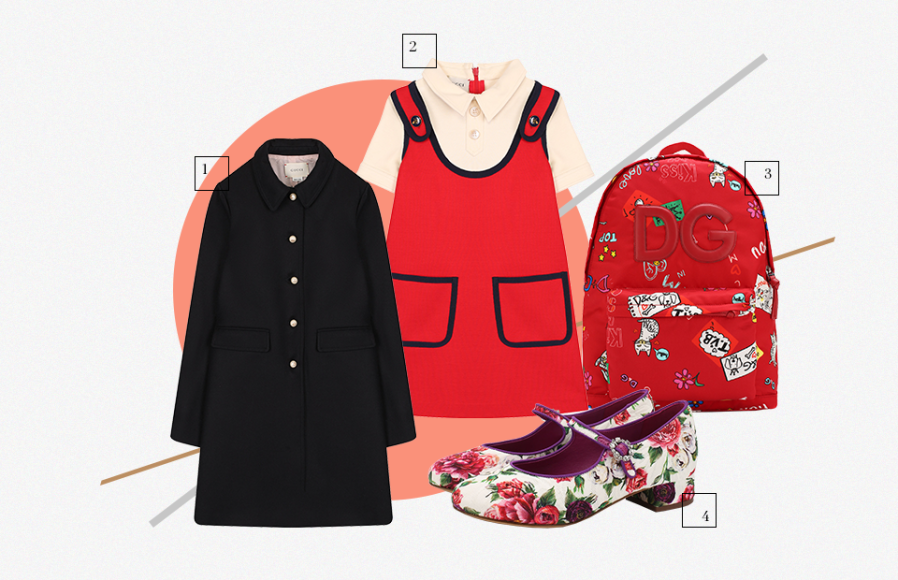 1. Пальто Gucci
2. Платье Gucci
3. Рюкзак Dolce & Gabbana
4. Туфли Dolce & Gabbana