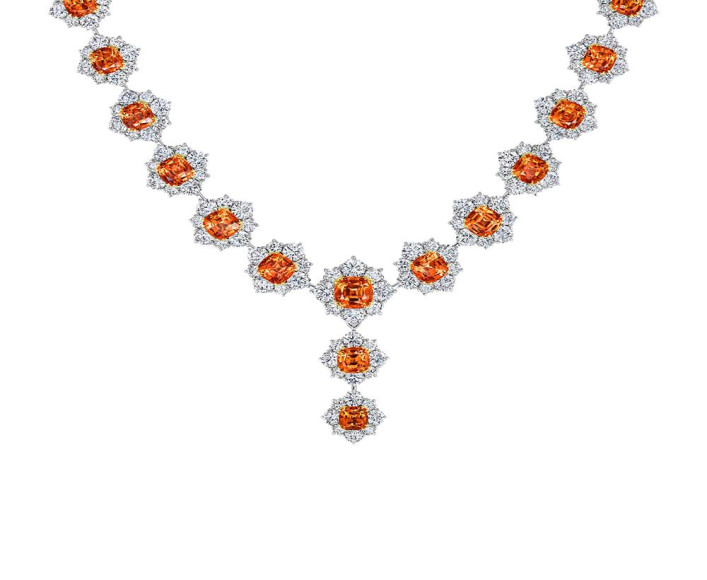 Колье (белое золото, спессартины, бриллианты), Royal, Chamovskikh, цена по запросу (Chamovskikh)