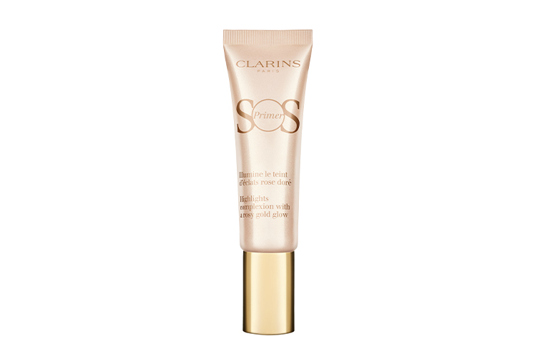 База под макияж SOS Primer 08, Clarins, придающая коже нежное золотисто-розовое сияние 