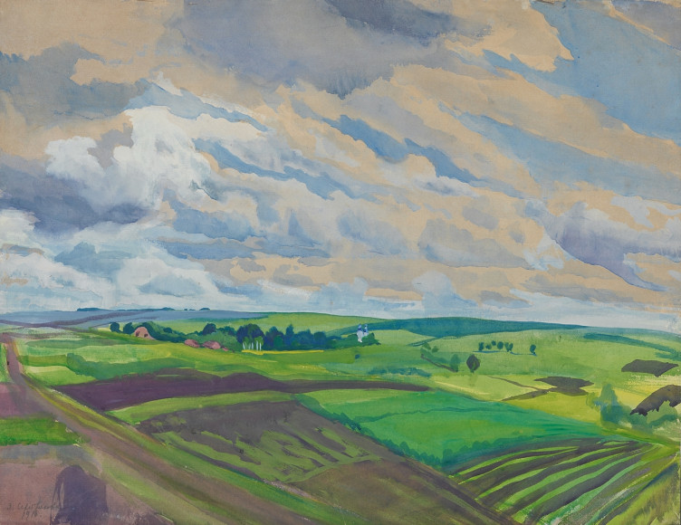 Зинаида Серебрякова. «Пейзаж. Село Нескучное Курской губернии», 1916