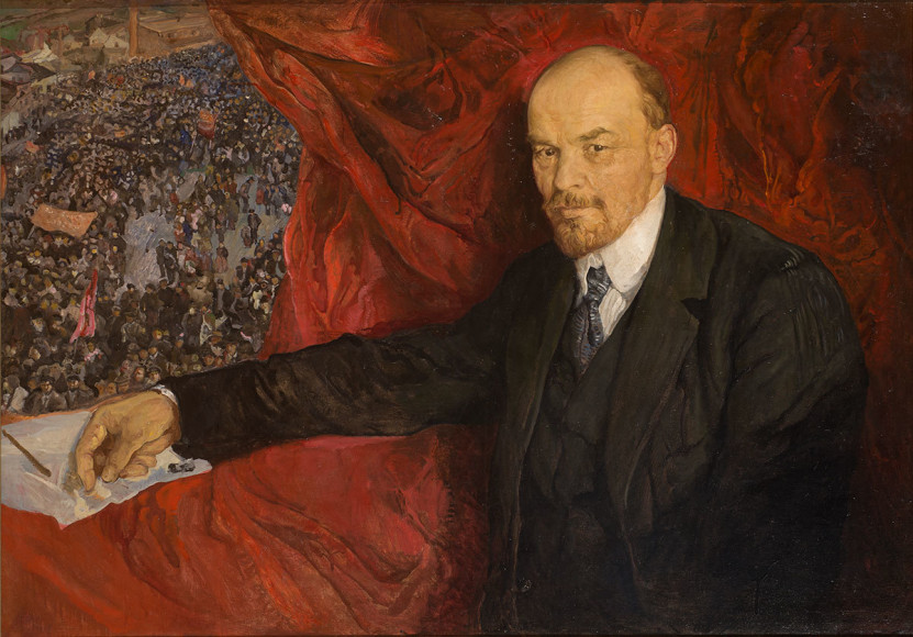 Исаак Бродский. «В.И.Ленин и манифестация», 1919