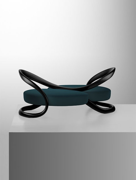 Ribbon Dance Black Deep Turquoise by André Fu