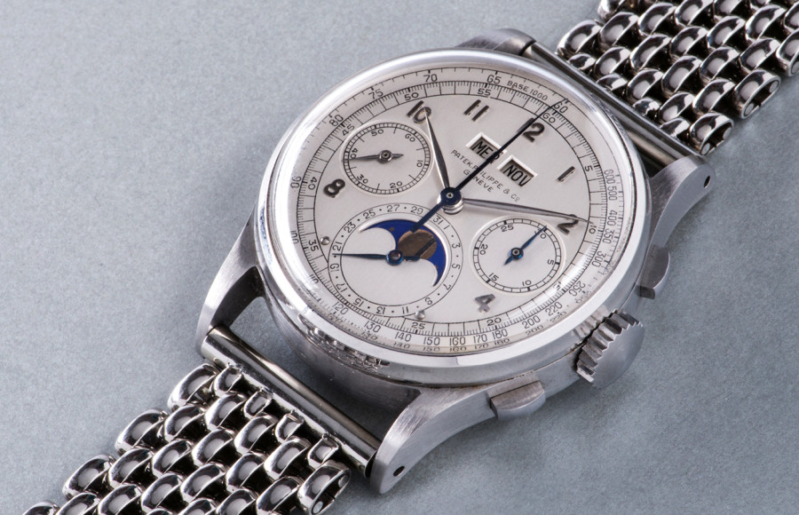 Patek Philippe Ref. 1518, сталь — самые дорогие аукционные наручные часы в мире.
Продано за CHF11 002 000 на аукционе Phillips.