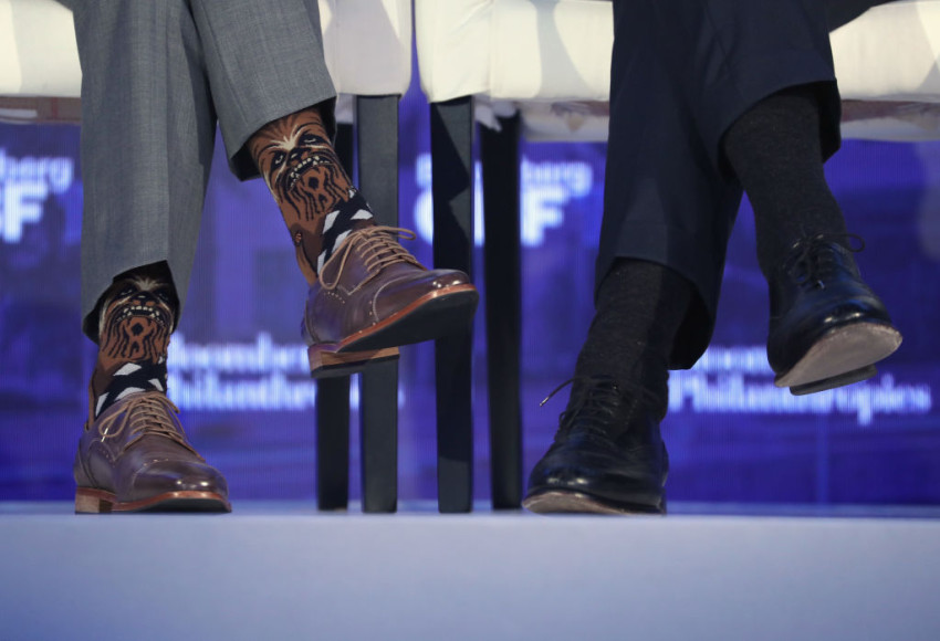 Носки Джастина Трюдо на Глобальном бизнес-форуме Bloomberg, 2017