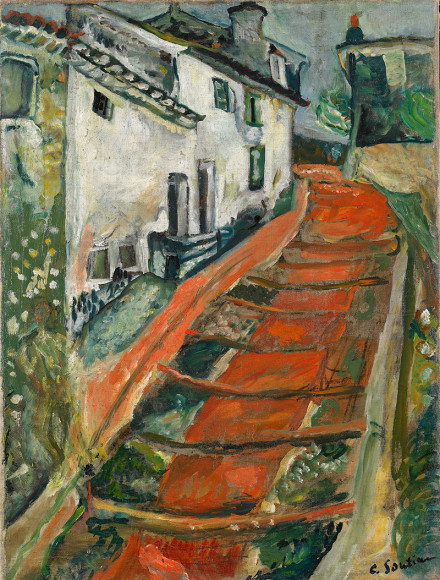 Хаим Сутин. «Красная лестница в Кань», 1918
